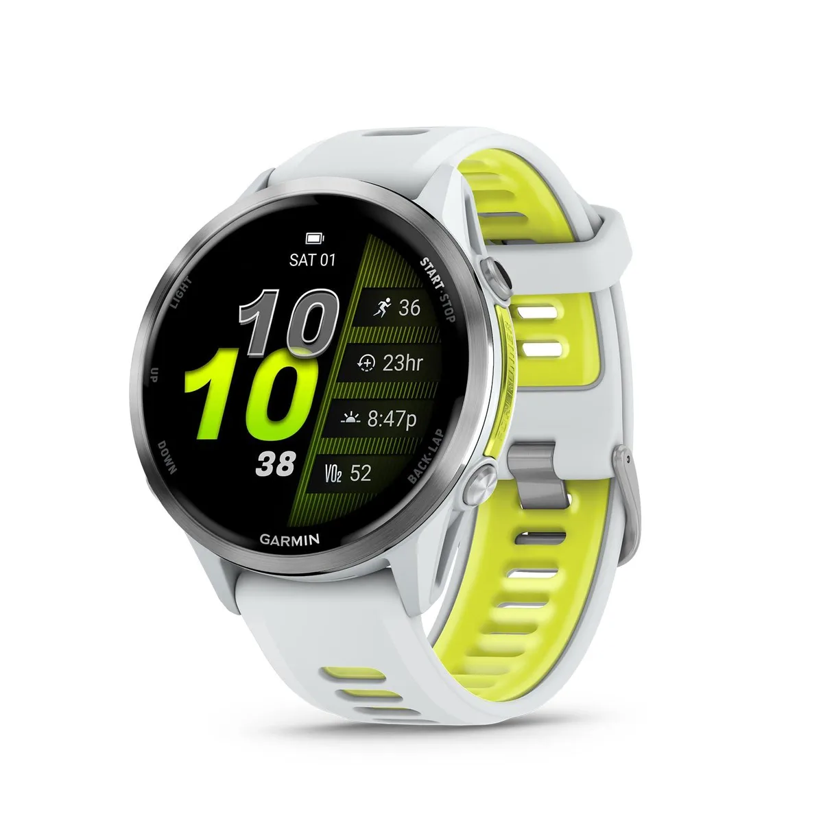 Garmin Garmin Forerunner 970 Whitestone/Translucent Amp Yellow Band wearable technology — product photo