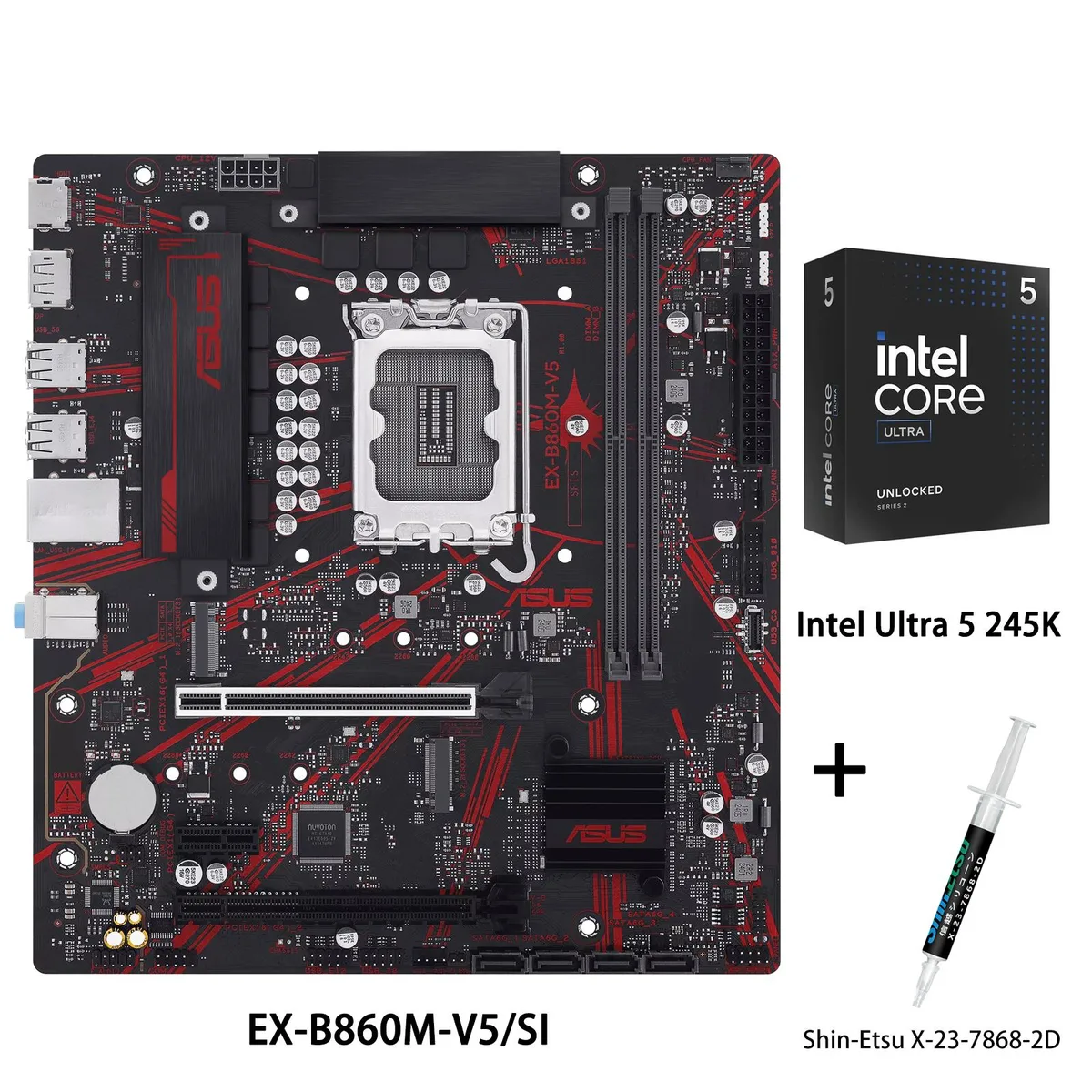ASUS ASUS EX-B860M-V5/SI Intel Motherboard &amp; Ultra 5 245K Combo — product photo