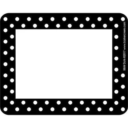 Barker Creek & Lasting Lessons Barker Creek & Lasting Lessons 1505 Black & White Dots Name Tags, 45/Pack — product photo