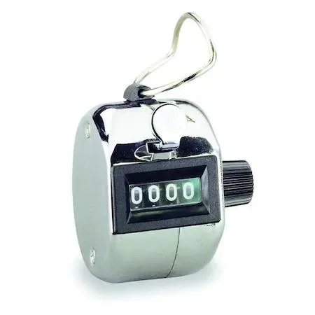 Dayton Dayton 6X164 Hand-Activated Tally Counter, 4-Digit, Silver — product photo