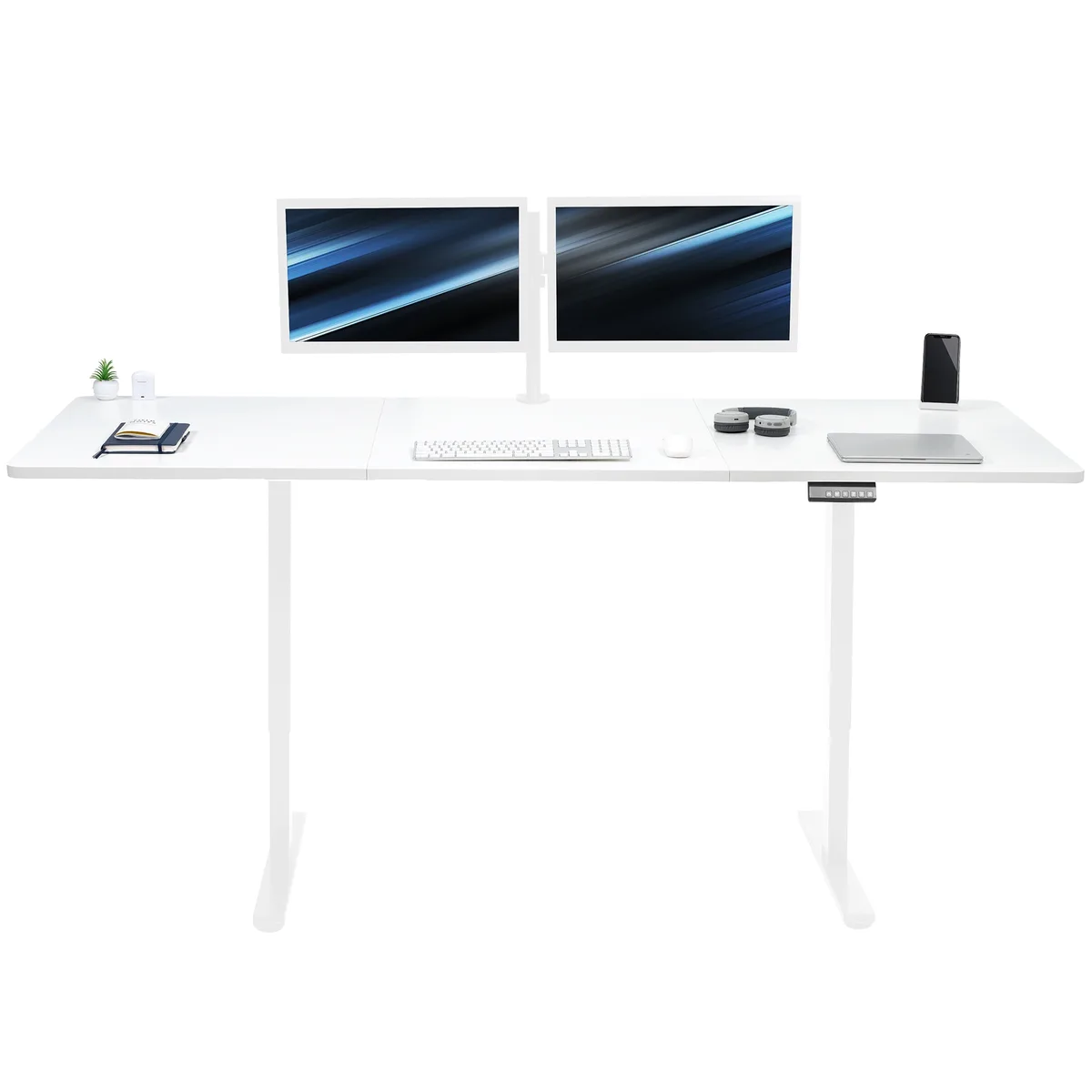VIVO VIVO Electric Dual Motor 83 x 30 Standing Desk White Top White Frame office furniture — product photo