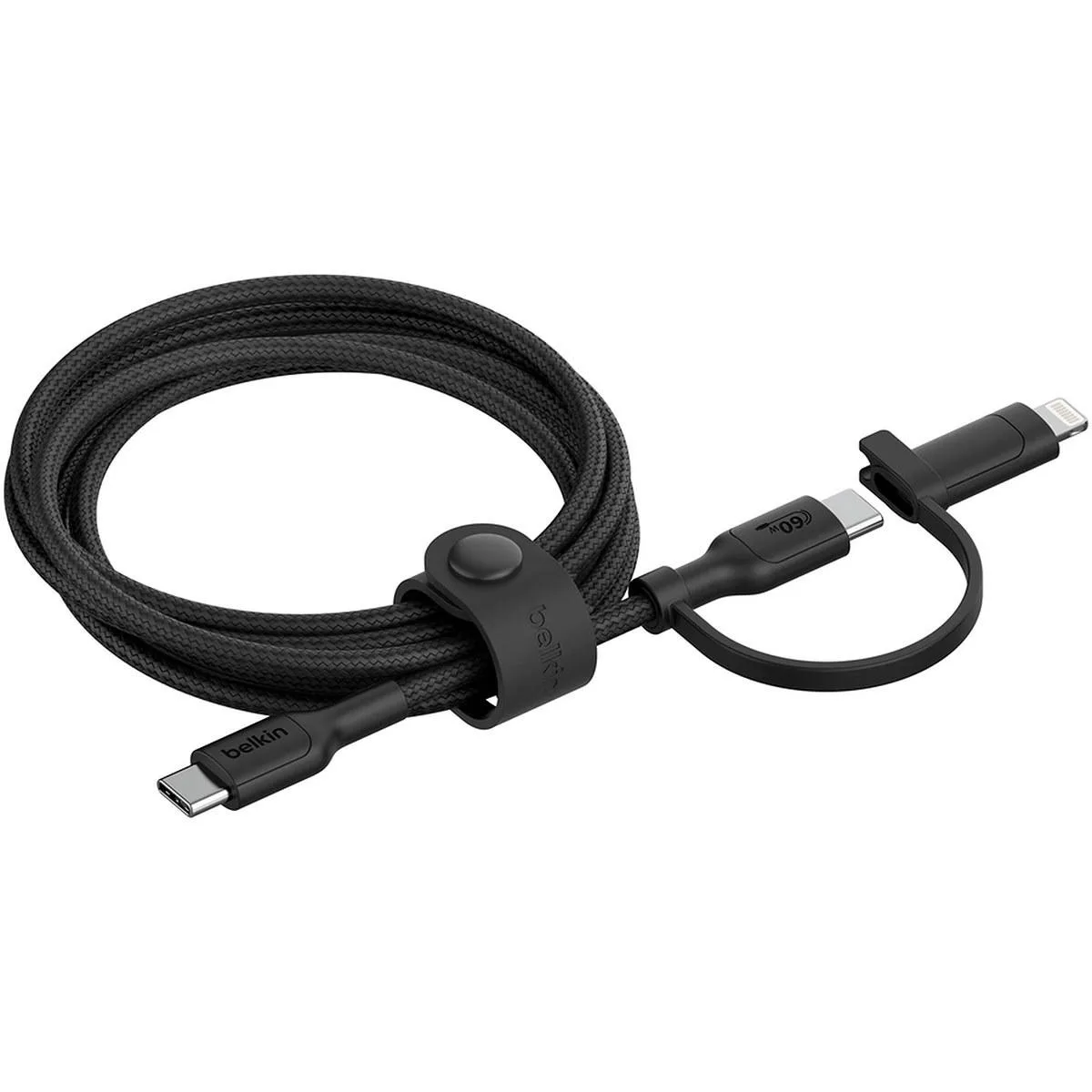 Belkin Belkin CAC003FQ1.5MBK 5 ft 60W 2-in-1 USB-C Lightning usb cable — product photo