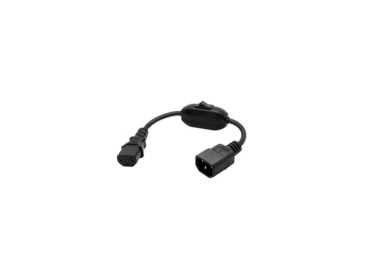 Transway's Marketplace Transway's Marketplace IEC 320 C14 to C13 Power Cord with Switch 1ft — product photo