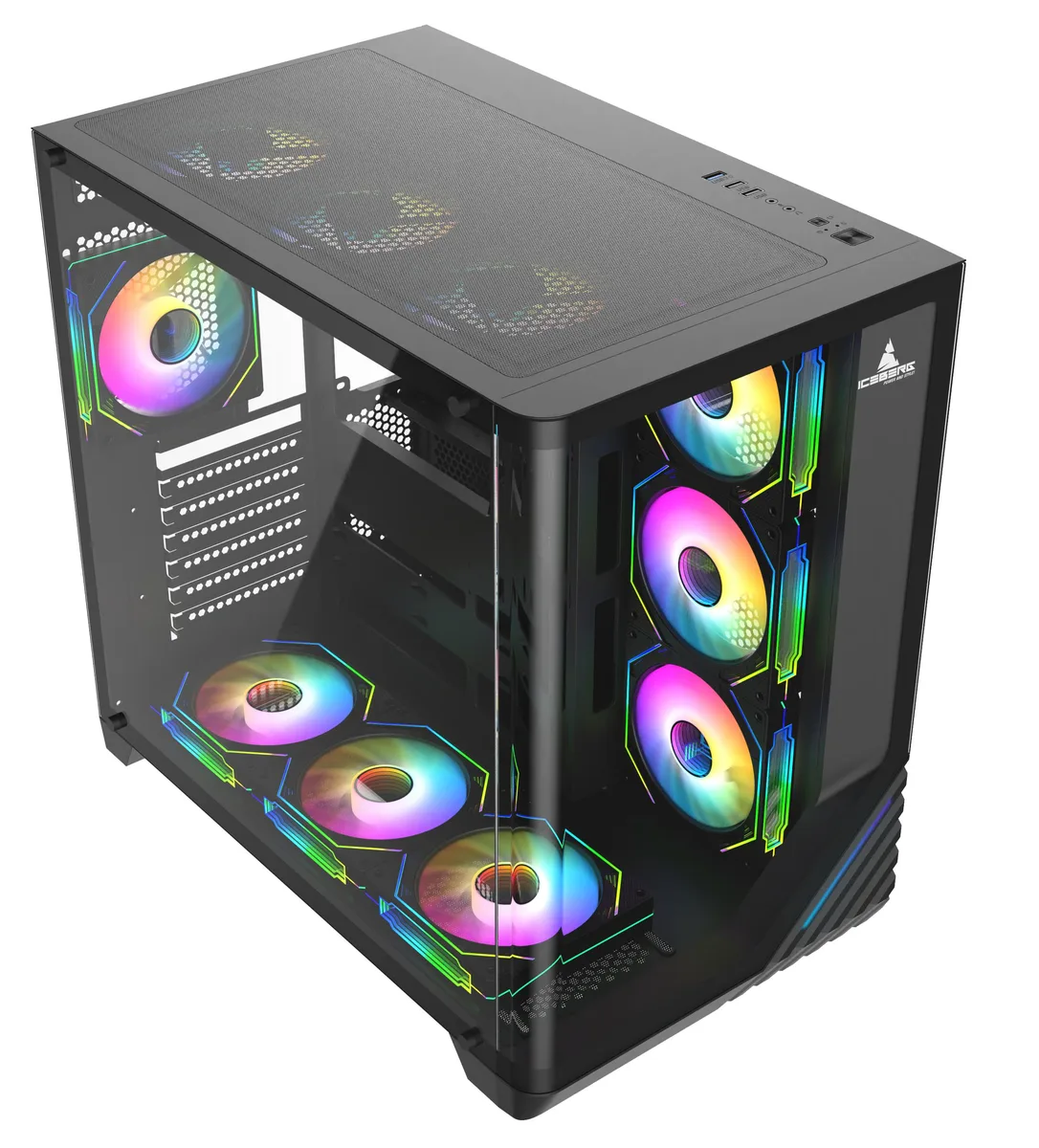 Iceberg Iceberg Crystal Wave L ATX Cube Case with 7 aRGB Fans and 700W 80+ Bronze PSU — product photo