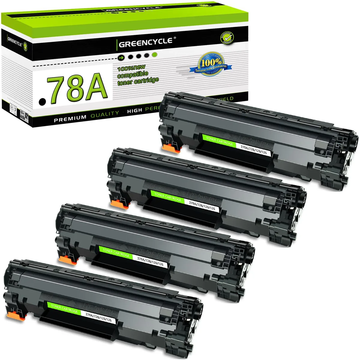 GREENCYCLE GREENCYCLE 78A Black Toner Cartridge 4-Pack CE278A 2100 pages — product photo