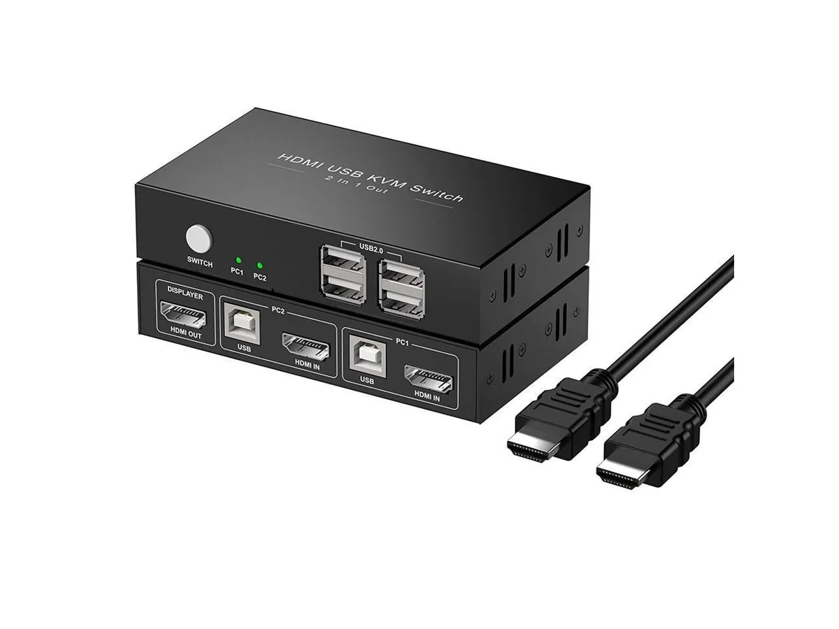 ETopSell ETopSell 2-Port HDMI KVM Switch 4 USB 2.0 Hub 4K@30Hz — product photo