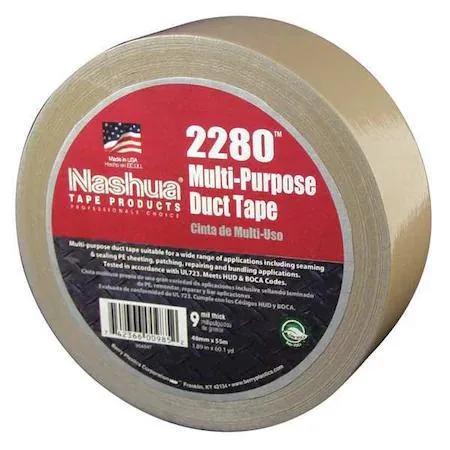 Roll of tan duct tape on a cardboard core