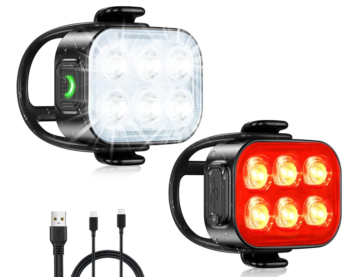  Zewdov Q5 Bike Light Set IP65 4+6 Modes 27g 1.5h Charge — product photo