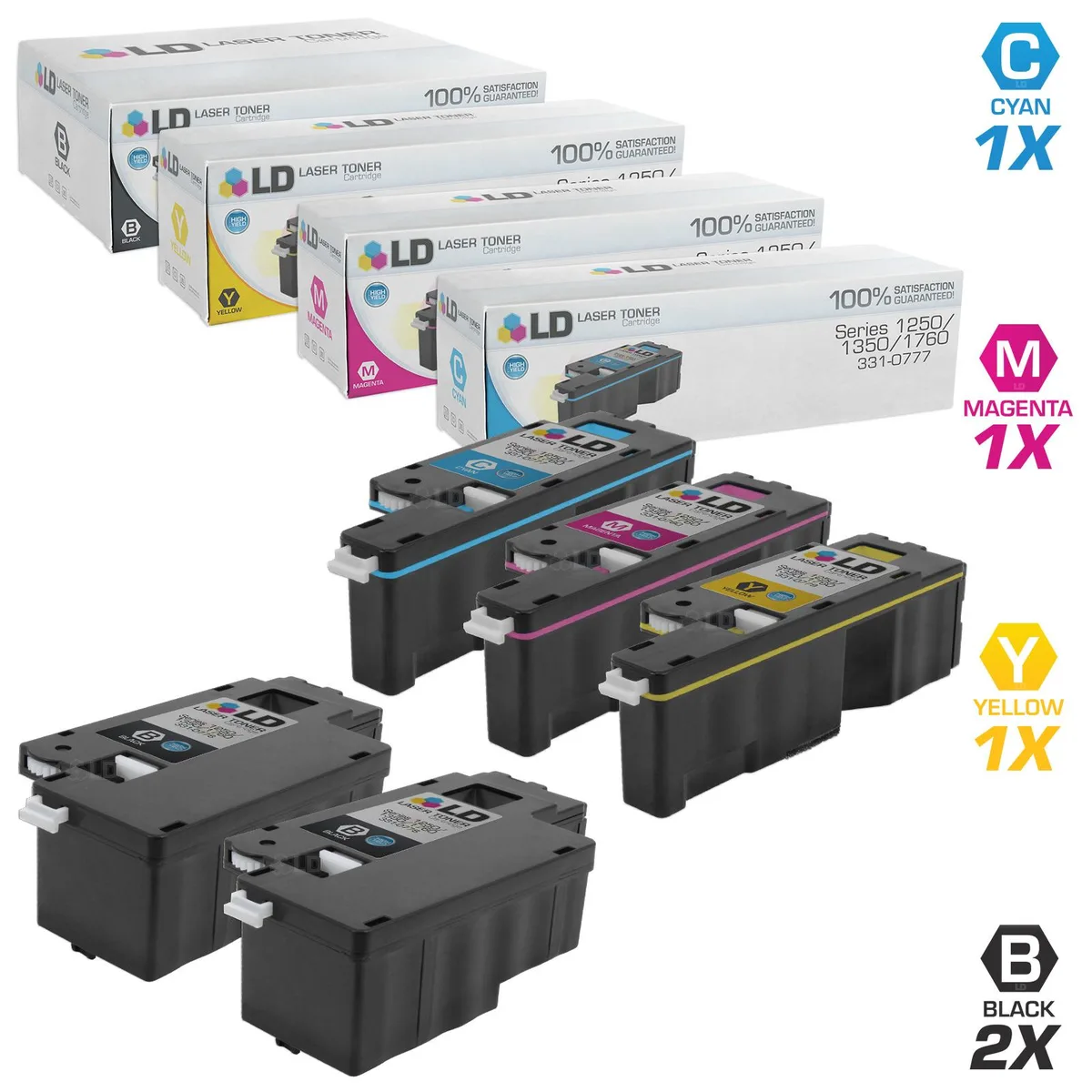 LD Products LD Products Compatible Toner Cartridge 5-Pack (2 Black, 1 Cyan, 1 Magenta, 1 Yellow) High Yield — product photo