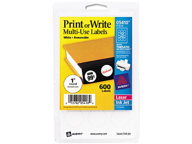 Avery Avery 5410 Round White Labels 600 Pack — product photo