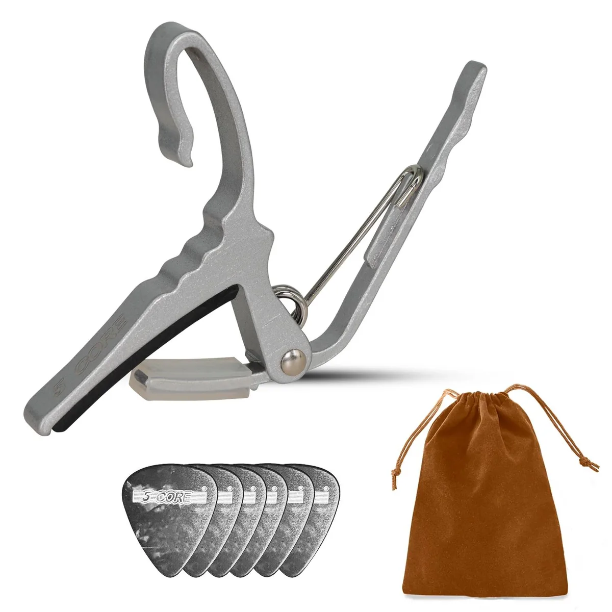 5 Core 5 Core CAPO AL SLV Capo with Picks &amp; Bag — product photo