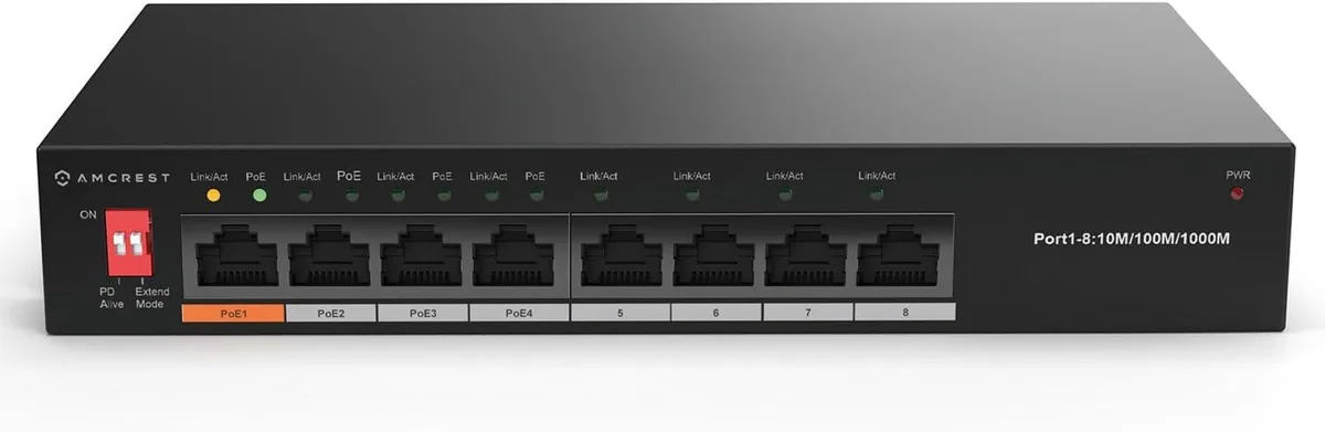 Amcrest Amcrest AGPS8E4P-AT-60-V2 8-Port Gigabit Switch 4 PoE+ 60W — product photo