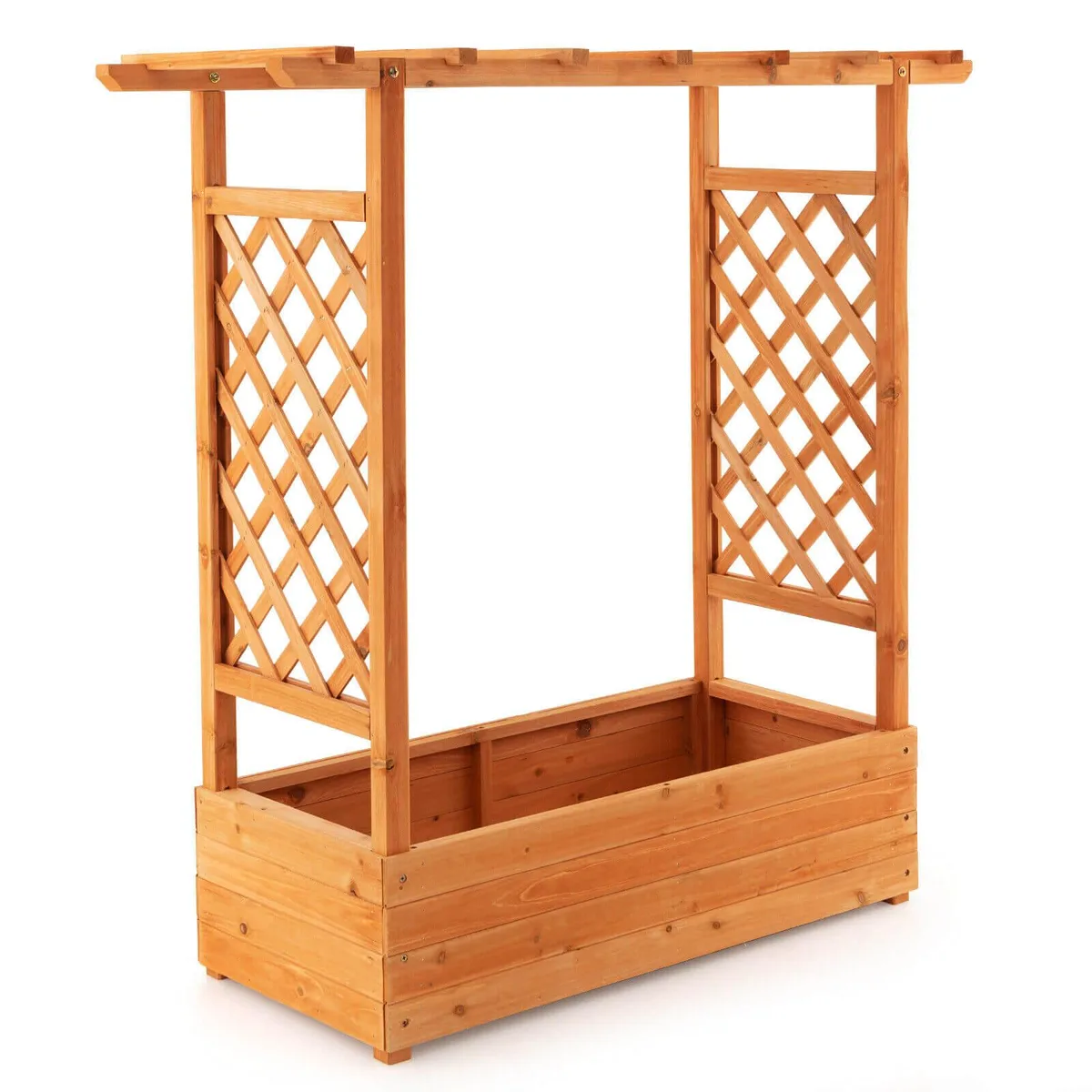 SlickBlue SlickBlue Raised Garden Bed with Trellis Orange 43.5x17.5x44.5in — product photo