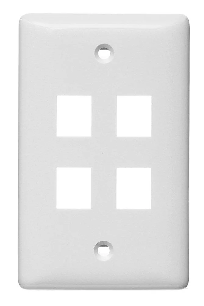 Hubbell Incorporated Hubbell Incorporated NSP14W 4-Port 1-Gang Multimedia Faceplate Cover — product photo