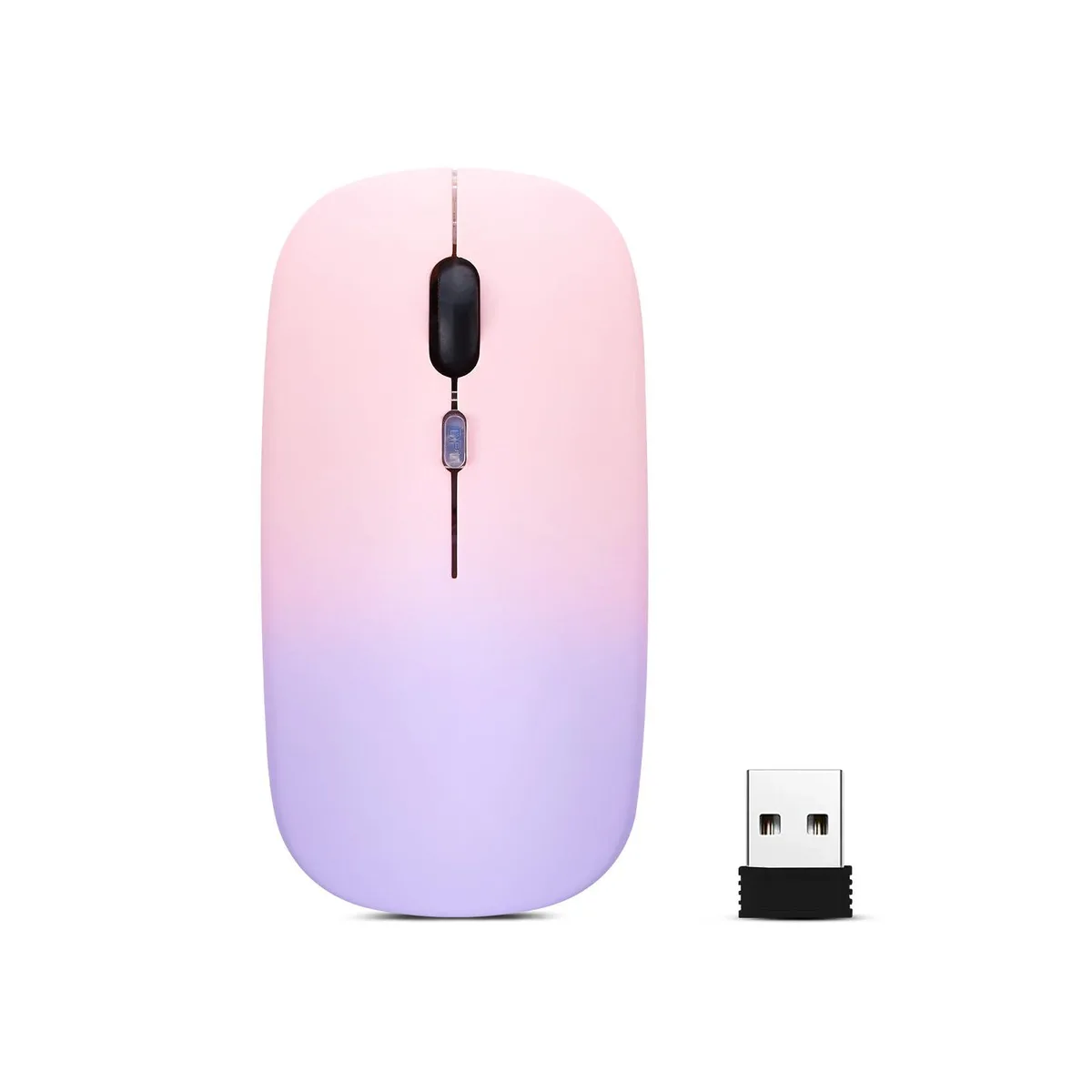  Yadojingcn Wireless Gaming Mouse 1600 DPI Dual Mode Gradient Pink Purple — product photo