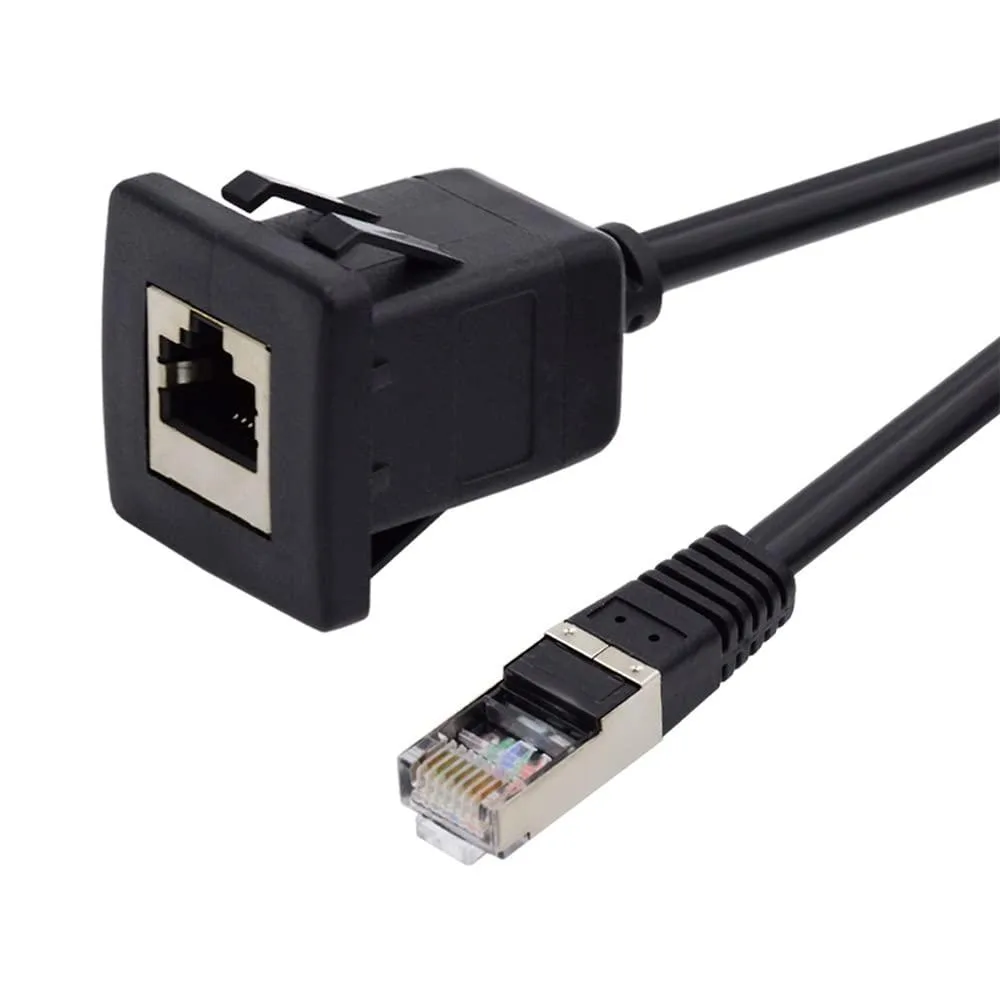 LORDWORLD LORDWORLD Waterproof Dustproof Latch Locking CAT6 RJ45 Male to Female Network Ethernet Cable 100cm — product photo