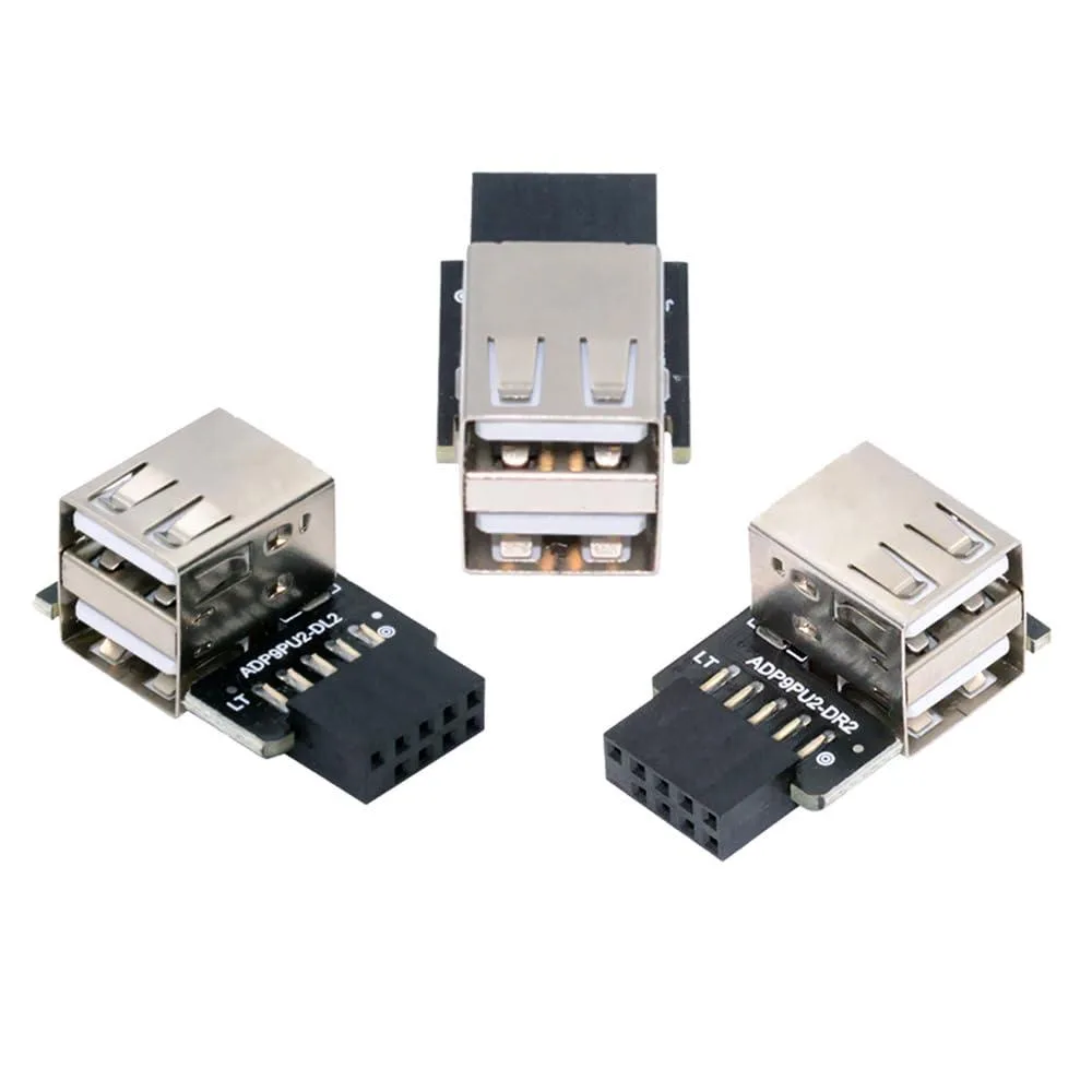 Fervit Fervit 3-Pack 9/10-Pin to Dual USB 2.0 Adapter 90° Angled — product photo