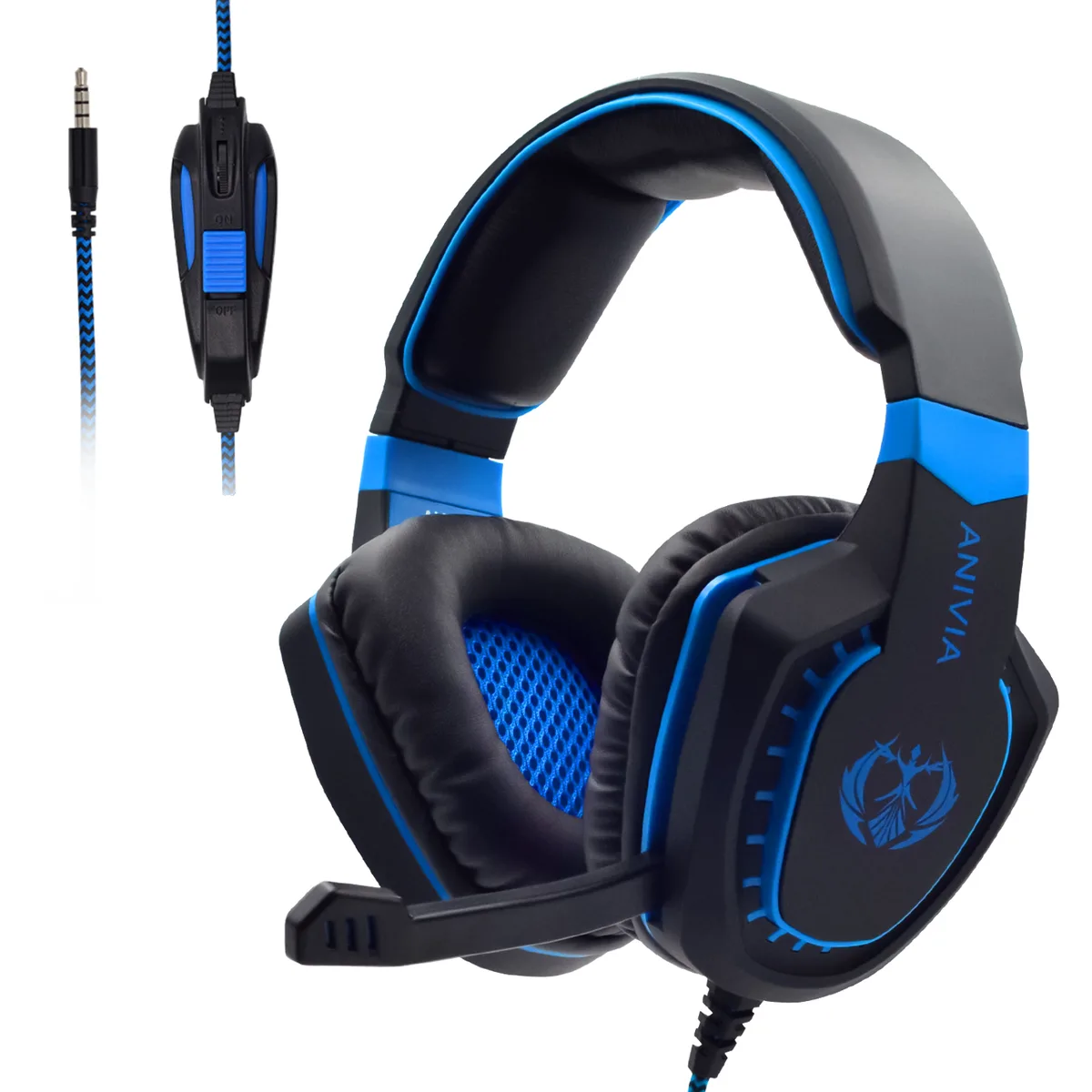 Anivia(China) Anivia(China) AH28 Wired Gaming Headset Black/Blue 50mm 3.5mm — product photo