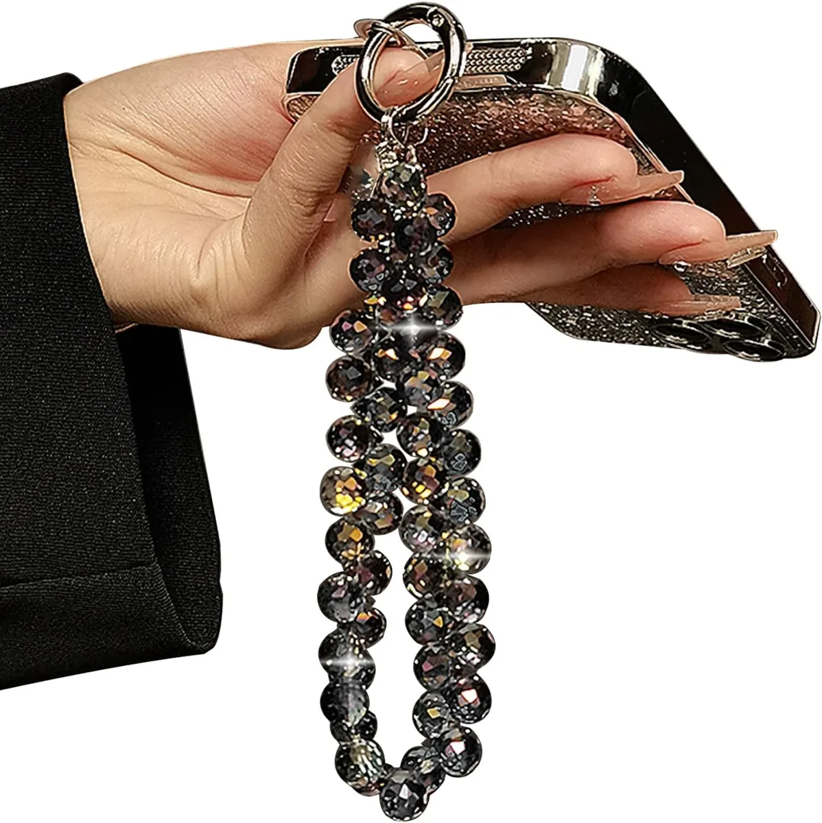 MCHOSE MCHOSE Beaded Phone Wrist Strap Lanyard Black — product photo
