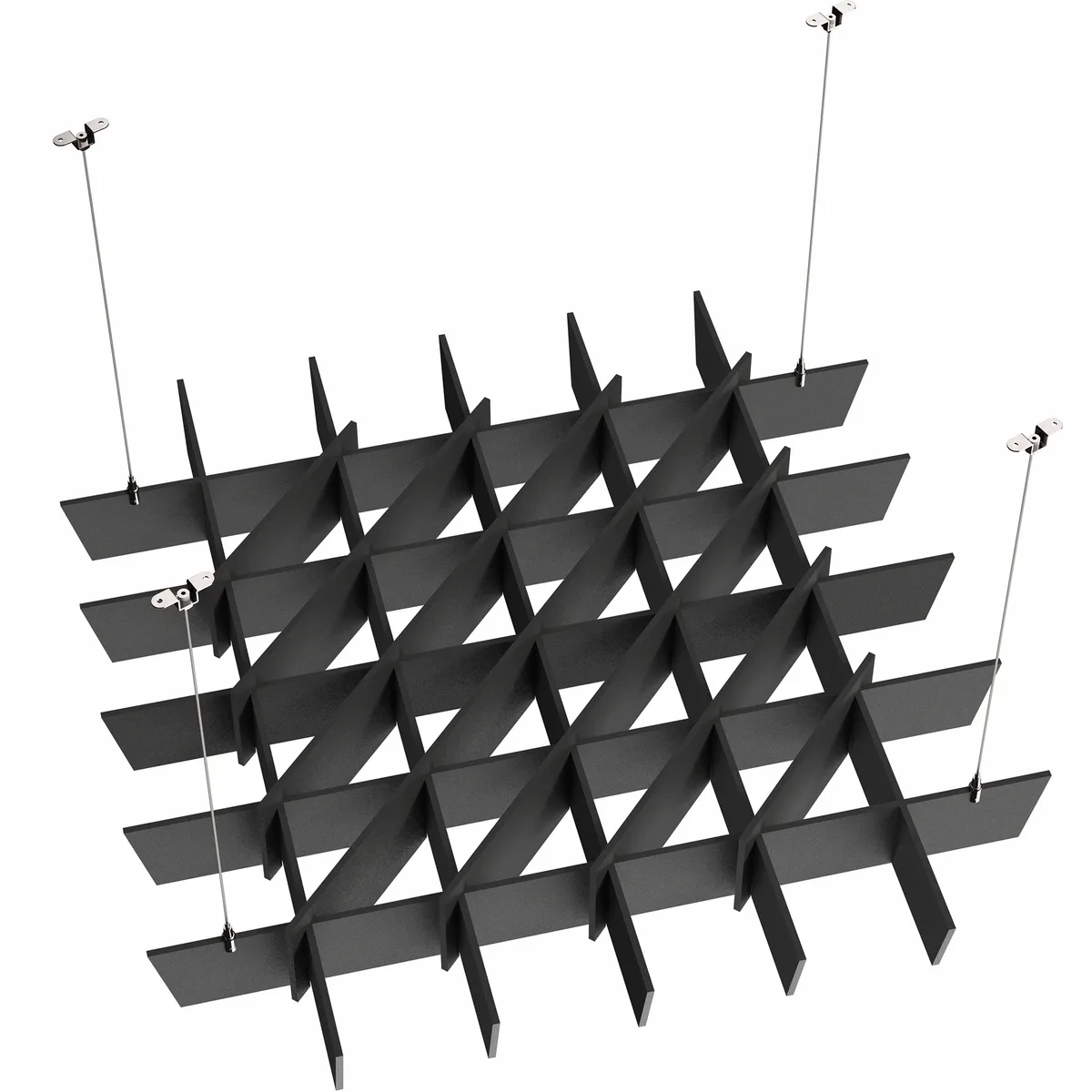 VIVO VIVO Acoustic Dual Layer Ceiling Waffle Panel 45.3 x 45.3 x 7.2 Black — product photo