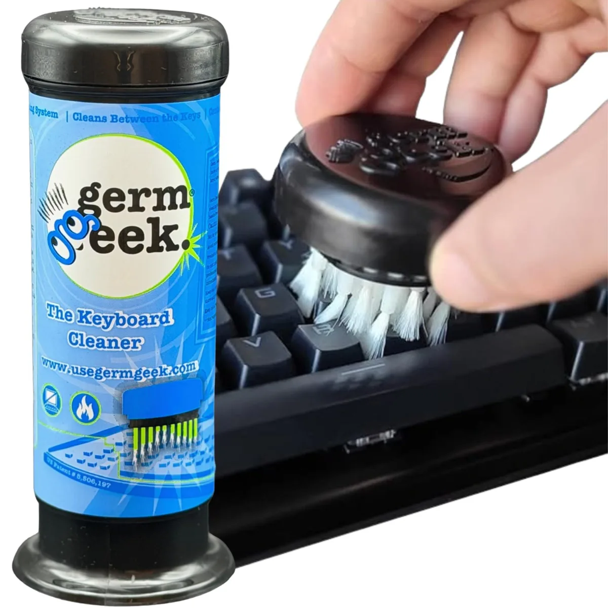 Compact cylindrical cleaning kit with precision brush and solution bottle