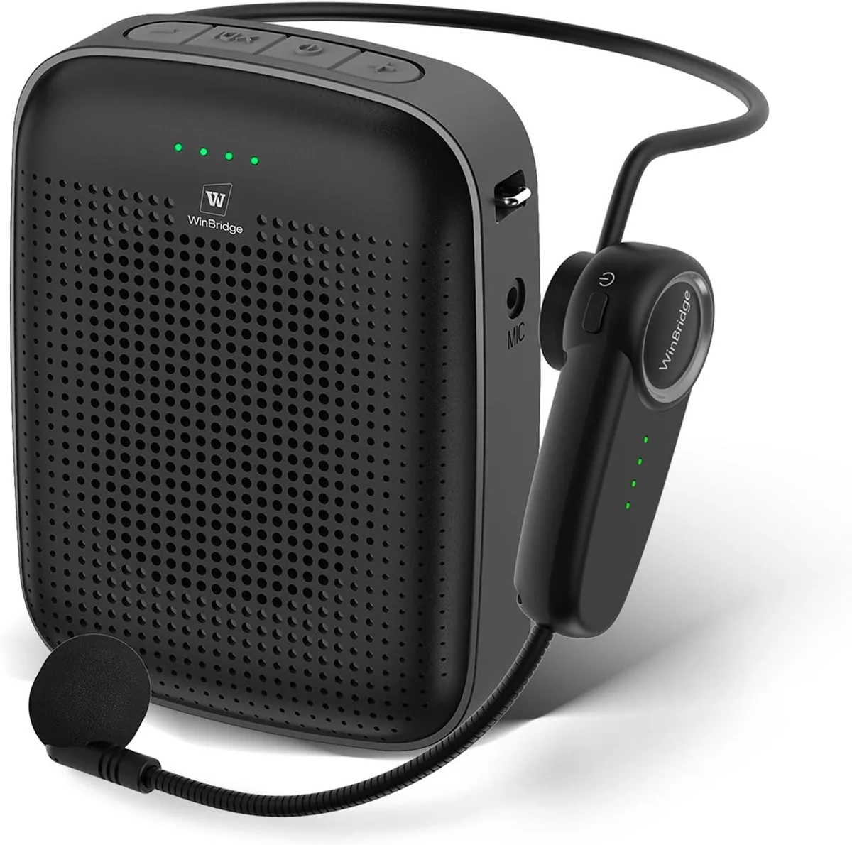 W WINBRIDGE W WINBRIDGE A002 15W live sound amplifier with wireless microphone headset — product photo