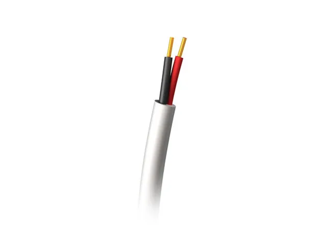 White 18 AWG plenum speaker wire on spool, 500 ft, bare wire ends