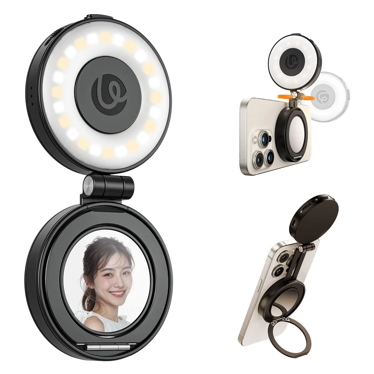 ULANZI LM23 Magnetic Selfie Light Black 360° 90min — product photo
