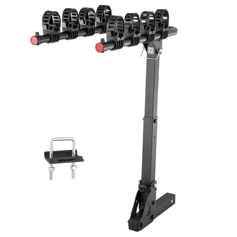 VEVOR VEVOR Hitch Mount Bike Rack 4-Bike 150 LBS 2-inch Receiver Tilting Folding No-Wobble U Bolt Strap RC-1803H — product photo