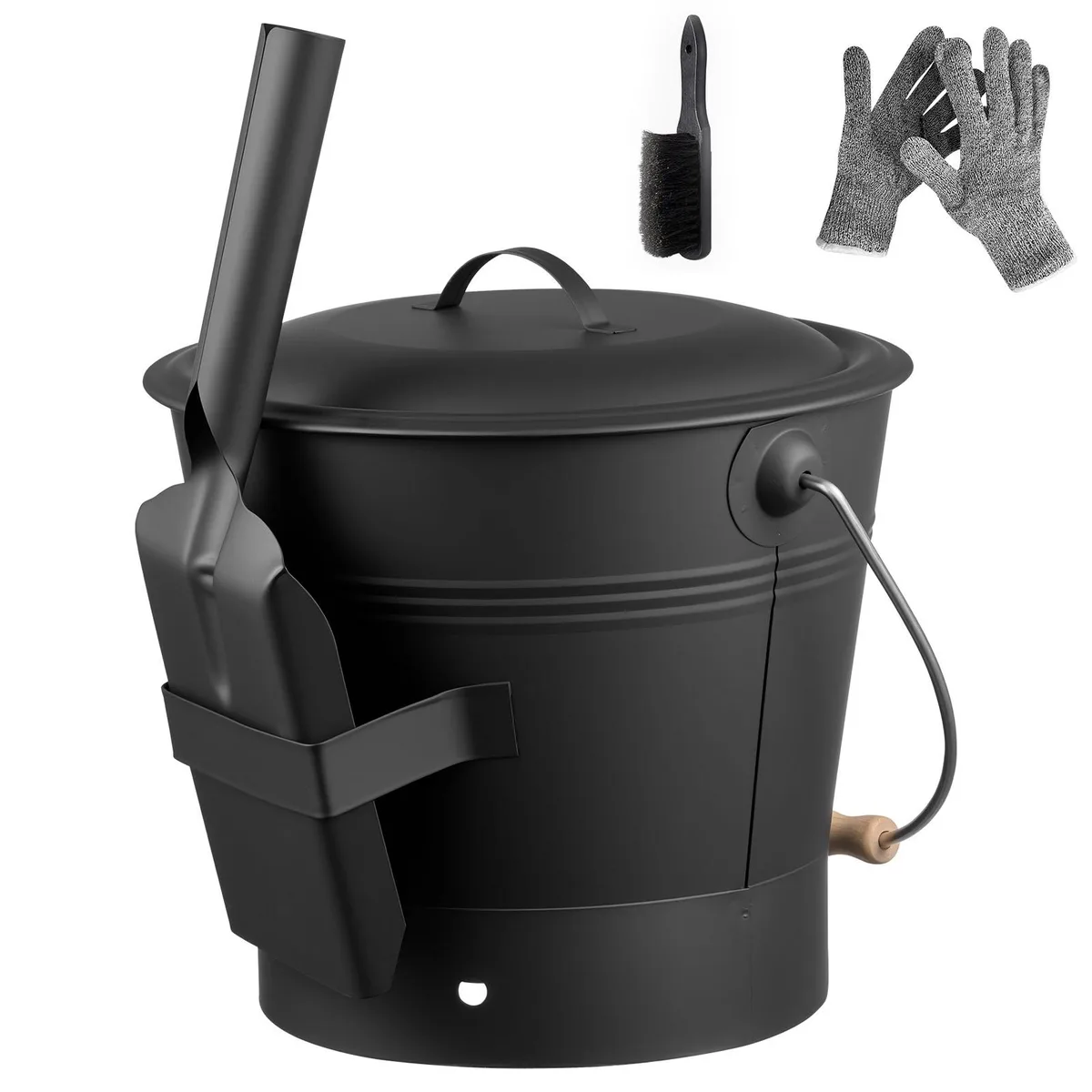 VEVOR VEVOR 4-Piece Fireplace Ash Bucket Set 2.6 GAL Black — product photo