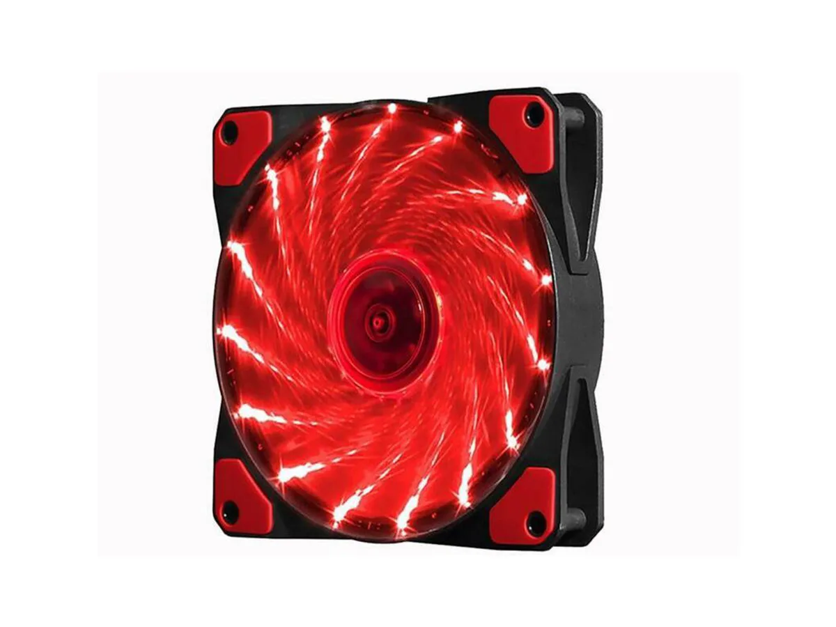 sakose sakose 12025-LED 120mm case fan 15 red LEDs 16dB 1100RPM — product photo