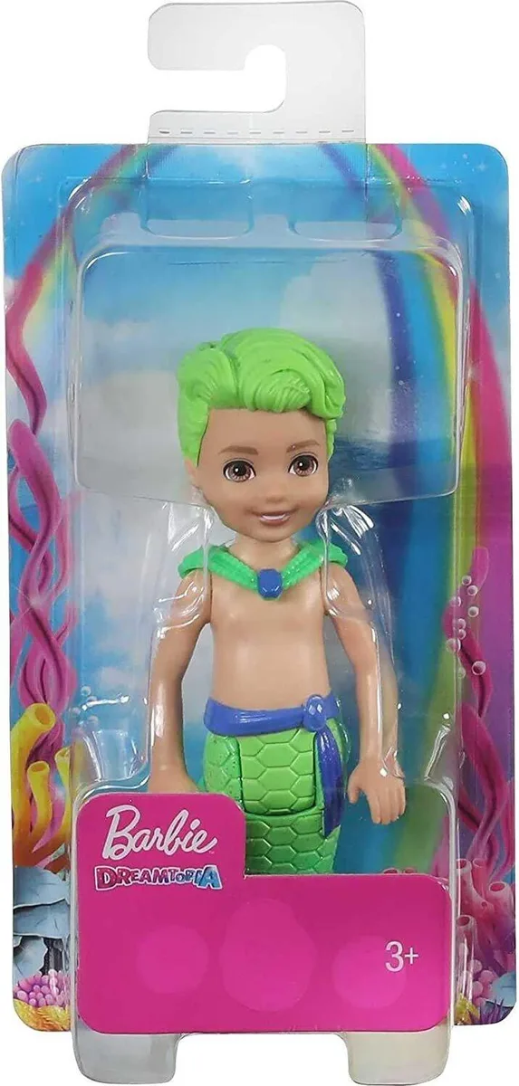 Mattel Wheels Mattel Wheels Barbie Dreamtopia Chelsea Merboy Doll Green Hair 6.5in — product photo