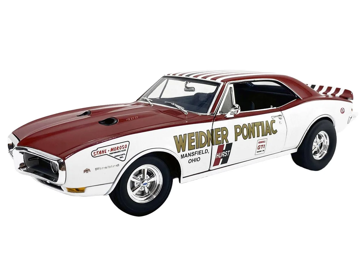 ACME ACME 1968 Pontiac Firebird First Ram Air II Weidner Pontiac White Red Stripes Limited Ed 1/18 Diecast 306 pcs — product photo