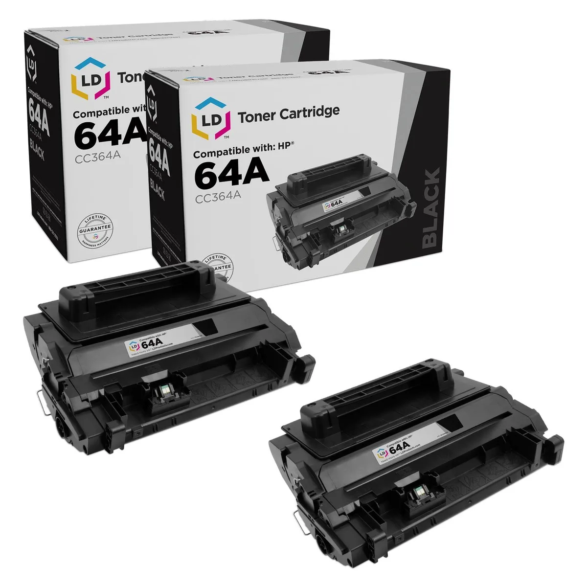 LD Products LD Products 64A Black Toner Cartridge 2-Pack (CC364A, 10000 pages) — product photo