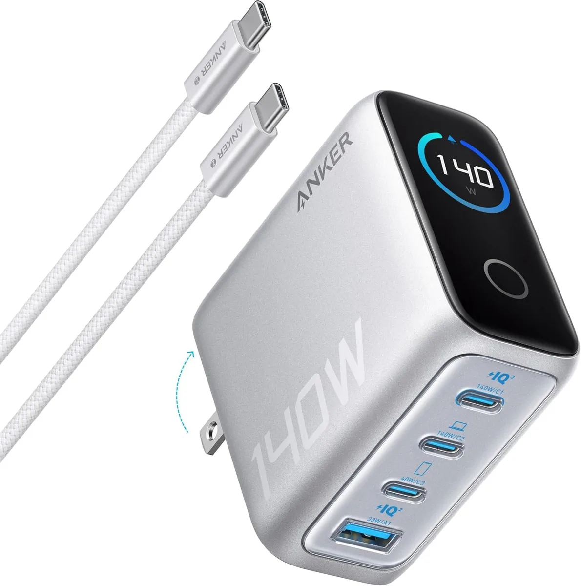 FORIDA FORIDA 140W 4-Port USB-C GaN Charger with Display — product photo
