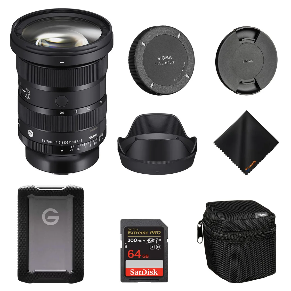 SIGMA SIGMA 24-70mm f2.8 DG DN II Art Lens Leica L Bundle camera lens — product photo