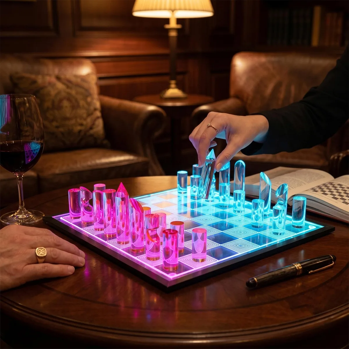 Vandue Corporation Vandue Corporation OnDisplay Fire &amp; Ice LED Glowing Chess Set 32 pieces 13.6 in — product photo