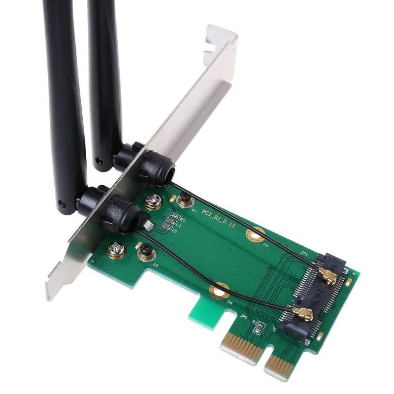 YINGHUA YINGHUA Mini PCI-E to PCI-E Wi-Fi adapter with 2 antennas — product photo