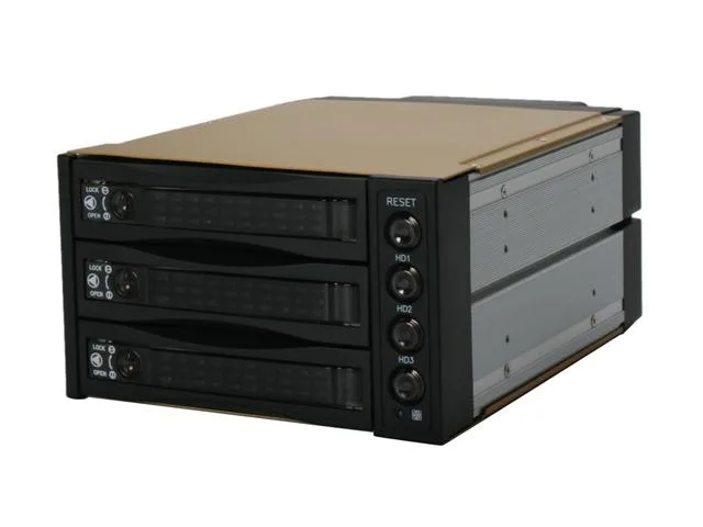 iStarUSA Inc. iStarUSA Inc. BPU-230SATA-BPL 2×5.25″ to 3×3.5″ SAS/SATA 6.0 Gbps Hot-Swap Cage Lockable server accessory — product photo