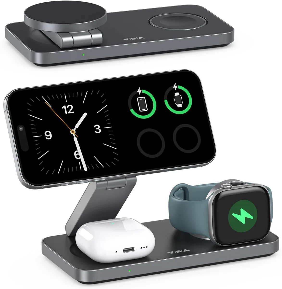 Luisport Luisport 3-in-1 MagSafe Wireless Charger Foldable (Black) — product photo