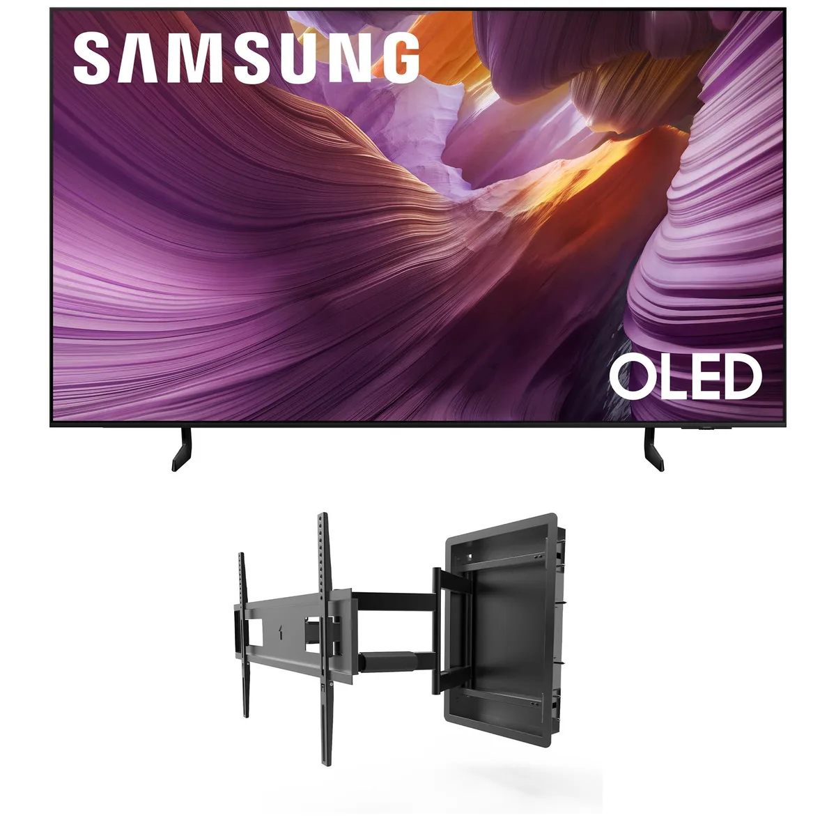 SAMSUNG SAMSUNG QN77S85FAEXZA 77 Inch OLED 4K Smart TV with Kanto R500 Mount — product photo