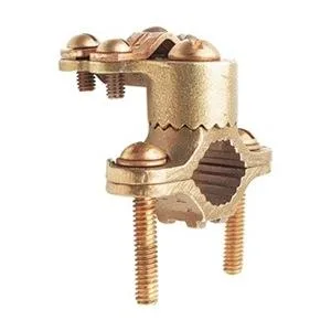 Bronze pipe ground clamp, 3.6 in span, UL467 listed