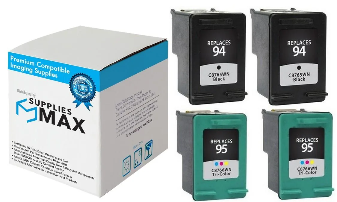 SuppliesMax SuppliesMax Remanufactured Inkjet Combo Pack (2 Black 94 / 2 Color 95) C9354FN_2PK — product photo
