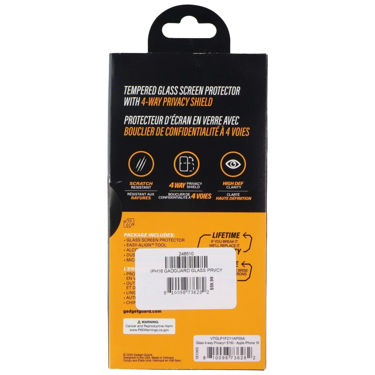 Invisible Gadget Guard Invisible Gadget Guard Glass 4 Way Privacy Screen Protector iPhone 16 — product photo