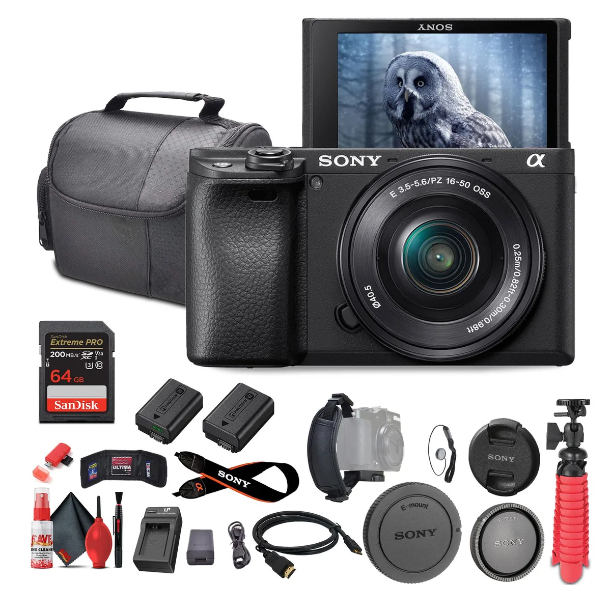 Sony Sony a6400 Mirrorless Camera Kit 16-50mm 24.2MP 4K 64GB Bundle — product photo
