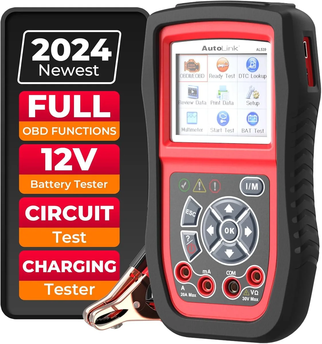 TAURKENAM TAURKENAM AL539B 3-in-1 OBD2 Scanner Battery Tester Circuit Tester car electronics accessory — product photo