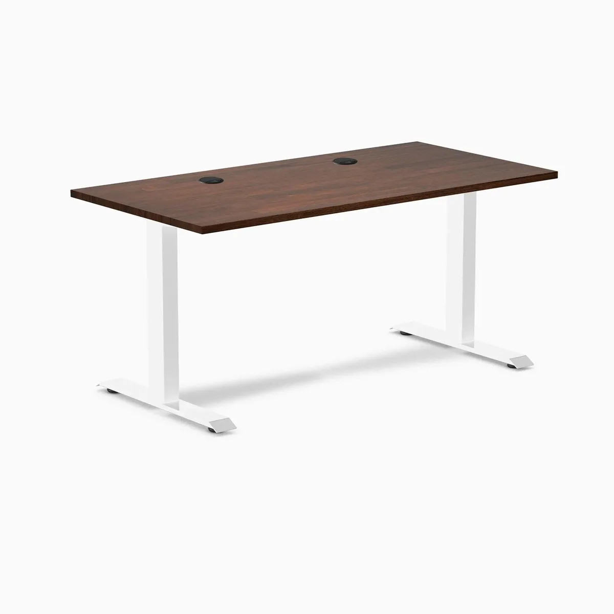 Desky Desky Zero Rubberwood Office Desk Red Walnut White 60 x 30 in — product photo