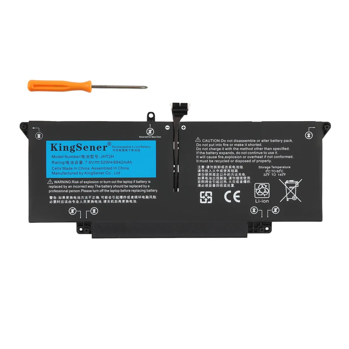 KingSener KingSener JHT2H Laptop Battery 7.6V 52Wh for Dell Latitude 7310 7410 — product photo