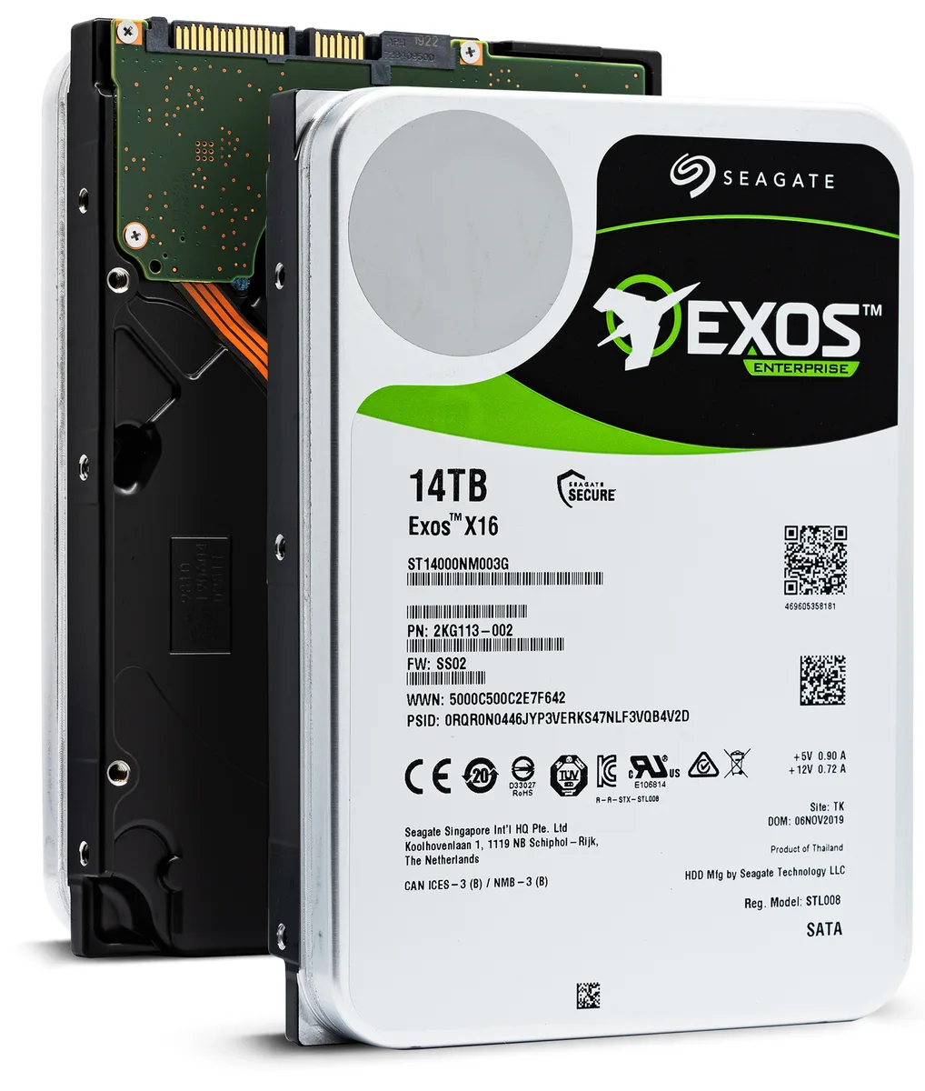 Seagate Seagate Exos X16 ST14000NM003G 14TB 7200 RPM 256MB SATA 6.0Gb/s 3.5" internal hard drive — product photo
