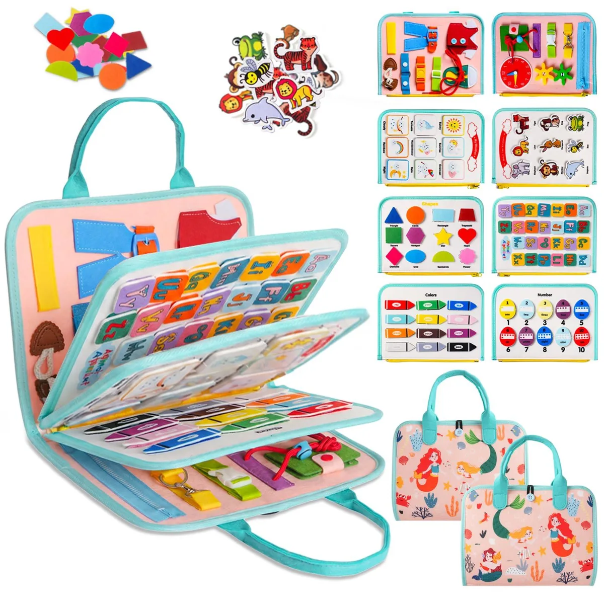  Teefrye 10-page Montessori busy board activity center — product photo